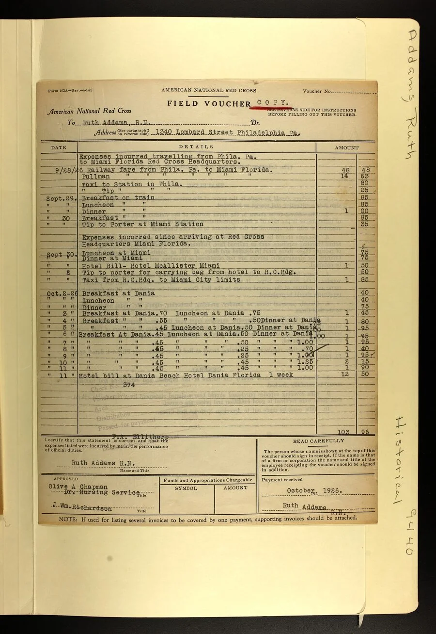 Preview of a Ruth Addams hurricane-relief document