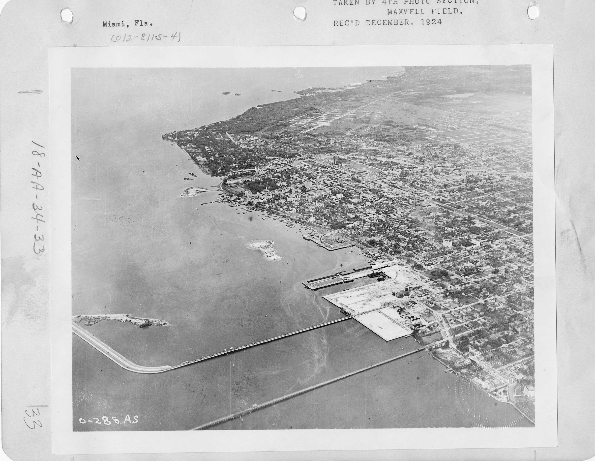 Army aerial photograph of Miami