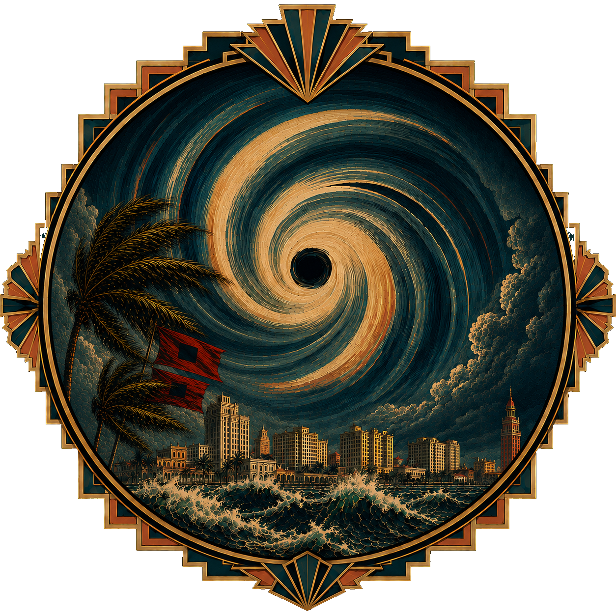 Art Deco emblem for the Great Miami Hurricane archive