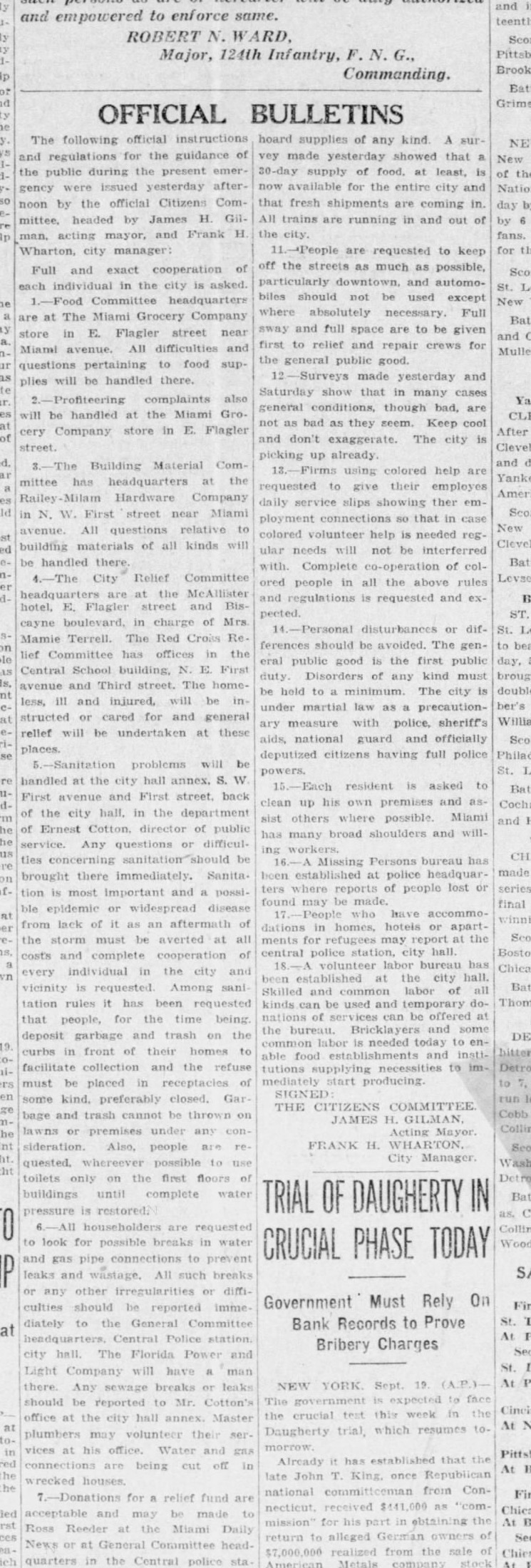 Miami Herald official bulletins and labor bureau