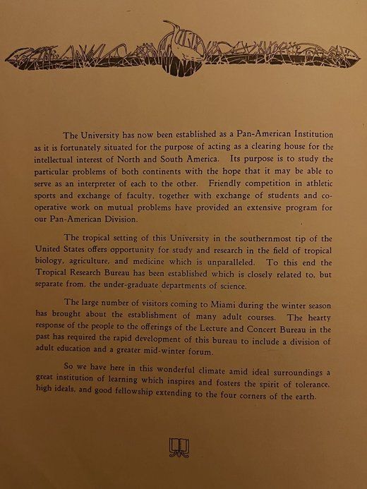The university's Pan-American purpose in the Ibis