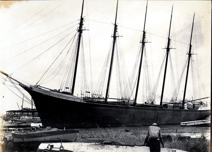 Rose Mahoney related five-masted schooner print